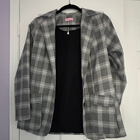 Oversized Plaid Blazer - Picture 1 of 4